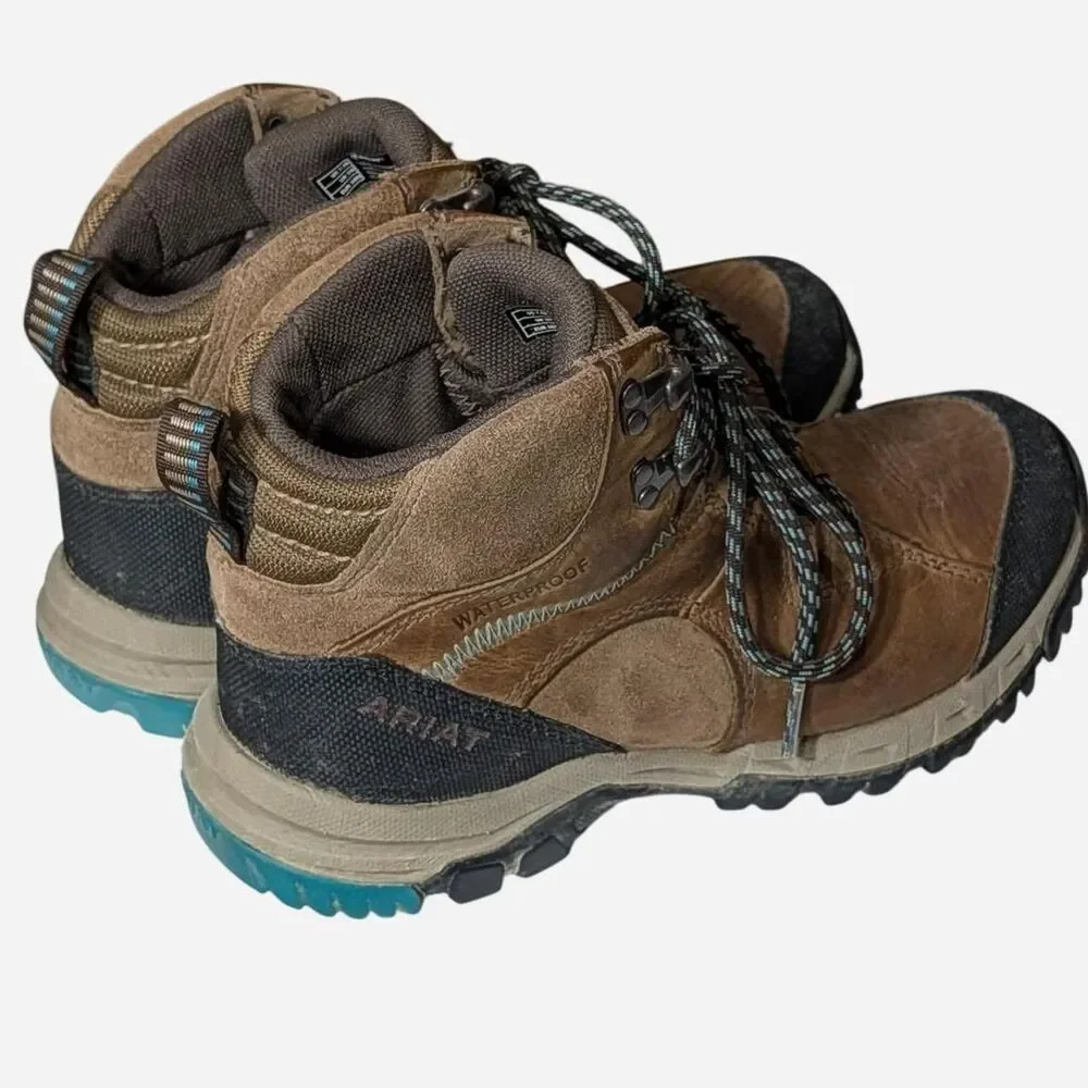 Ariat Skyline Mid Waterproof Hiking Boots Womens 7.5 Brown Leather Trail Shoes